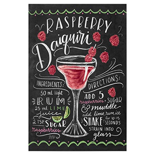 artboxONE Poster 30x20 cm Cocktails Typografie Raspberry Daiquiri - Bild Rasperrydaiquri Getränk Himbeere von artboxONE