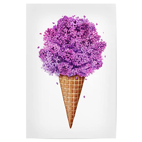 artboxONE Poster 30x20 cm Floral Ice Cream with Lilac hochwertiger Design Kunstdruck - Bild Ice Cream Blumen Colors von artboxONE