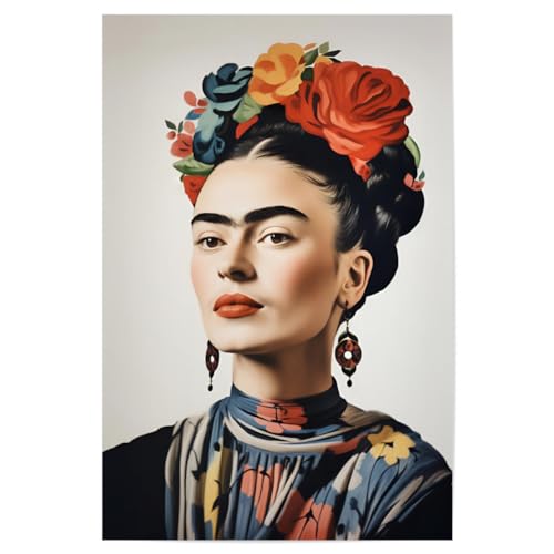 artboxONE Poster 30x20 cm Floral Kahlo Love - Bild Bild Frida Kahlo selbstportrait von artboxONE