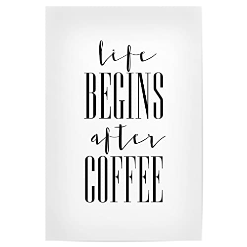 artboxONE Poster 30x20 cm Kaffee Typografie/Life Begins After Coffee / - Bild Coffee Poster von artboxONE