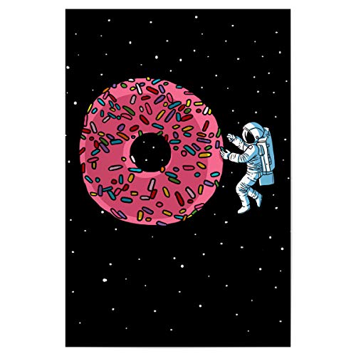 artboxONE Poster 30x20 cm Menschen Astronaut Donut hochwertiger Design Kunstdruck - Bild Galaxy Comic Donut von artboxONE