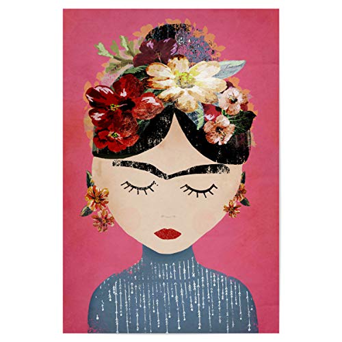 artboxONE Poster 30x20 cm Menschen Frida in Pink hochwertiger Design Kunstdruck - Bild Frida bunt Female von artboxONE