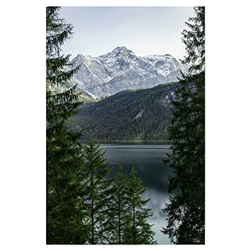artboxONE Poster 30x20 cm Natur Blick auf die Zugspitze hochwertiger Design Kunstdruck - Bild eibsee begre Berge von artboxONE