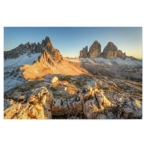 artboxONE Poster 30x20 cm Natur DREI Zinnen Südtirol - Bild DREI zinnen alpenglühen Berge von artboxONE