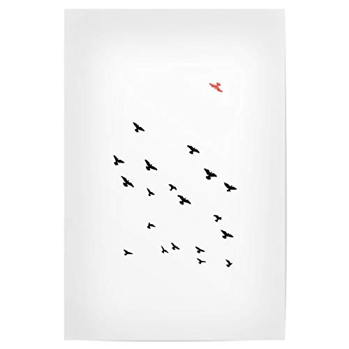 artboxONE Poster 30x20 cm Natur Gegen den Strom hochwertiger Design Kunstdruck - Bild vögel Inspiration minimalismus von artboxONE