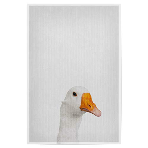 artboxONE Poster 30x20 cm Natur Little Goose hochwertiger Design Kunstdruck - Bild Tier Gans süß von artboxONE