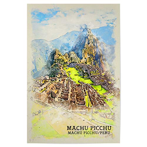 artboxONE Poster 30x20 cm Natur Machu Picchu Sketch hochwertiger Design Kunstdruck - Bild Urlaub Landscape Landschaft von artboxONE