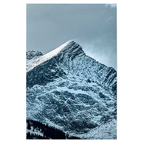 artboxONE Poster 30x20 cm Natur Massiver Berg der Deutschen Alpen - Bild berglandschaft alpspitze im Winter Bavaria von artboxONE