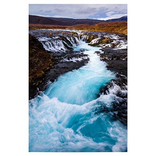 artboxONE Poster 30x20 cm Natur Natur Brurarfoss hochwertiger Design Kunstdruck - Bild bruarfoss Cascade Iceland von artboxONE