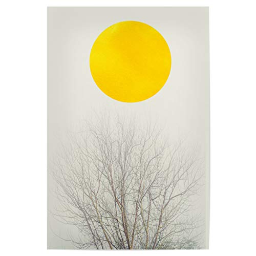 artboxONE Poster 30x20 cm Natur Winter Morning hochwertiger Design Kunstdruck - Bild Baum gelb Silhouette von artboxONE
