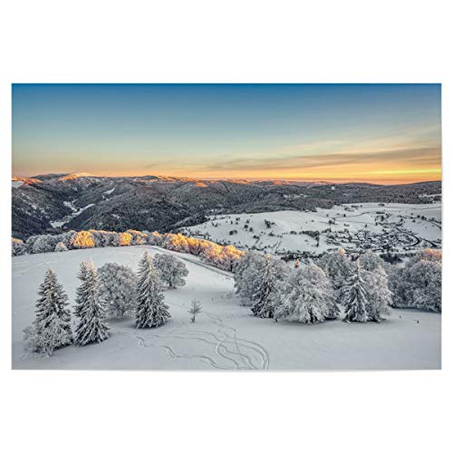artboxONE Poster 30x20 cm Natur Winter im Schwarzwald hochwertiger Design Kunstdruck - Bild Winter Aussicht Berge von artboxONE