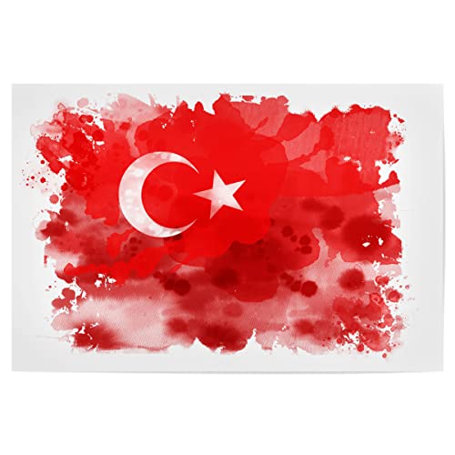 artboxONE Poster 30x20 cm Reise Flagge Türkei hochwertiger Design Kunstdruck - Bild Flag Country Flag von artboxONE