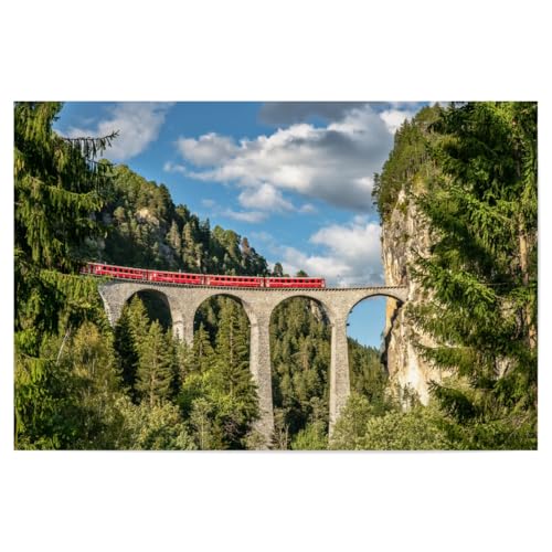 artboxONE Poster 30x20 cm Reise Landwasserviadukt Schweiz - Bild landwasserviadukt Architektur Bahn von artboxONE