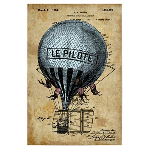 artboxONE Poster 30x20 cm Reise Retro Heißluftballon - Bild heißluftballon Entwurf heißluftballon von artboxONE