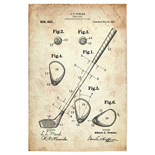 artboxONE Poster 30x20 cm Sport Golfschläger patent (Antik) - Bild golfschläger golfschläger patent von artboxONE