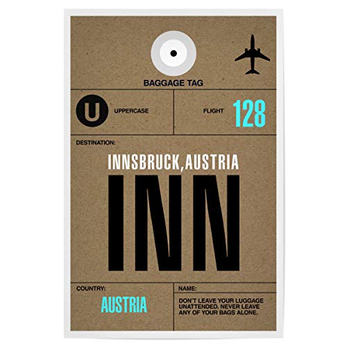 artboxONE Poster 30x20 cm Städte Airport Innsbruck hochwertiger Design Kunstdruck - Bild Airport Flughafen Flugzeug von artboxONE