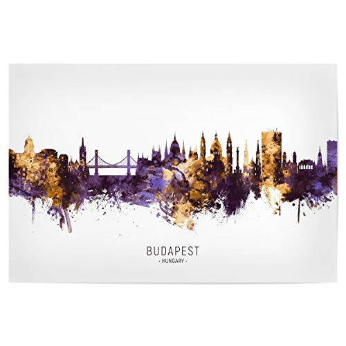 artboxONE Poster 30x20 cm Städte Budapest Skyline PurpleGold - Bild Budapest City Cityscape von artboxONE