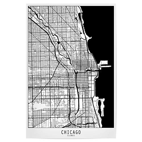 artboxONE Poster 30x20 cm Städte Chicago map minimal - Bild Chicago Chicago Chicago map artboxONE Poster 30x20 cm Städte Chicago map minimal - Bild Chicago Chicago Chicago map von artboxONE
