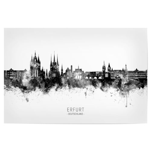 artboxONE Poster 30x20 cm Städte Erfurt Deutschland Skyline BW Text - Bild Erfurt Deutschland Deutschland artboxONE Poster 30x20 cm Städte Erfurt Deutschland Skyline BW Text - Bild Erfurt Deutschland Deutschland von artboxONE