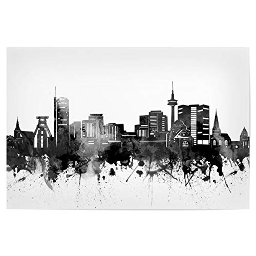 artboxONE Poster 30x20 cm Städte Essen Skyline Black - Bild Essen Black and White Cities von artboxONE