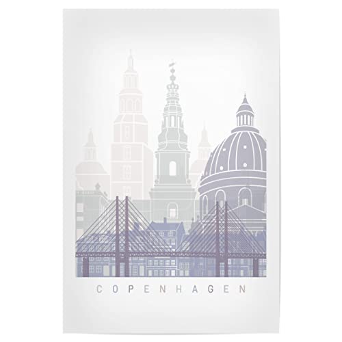 artboxONE Poster 30x20 cm Städte KOPENHAGEN Skyline Pastell hochwertiger Design Kunstdruck - Bild Skyline bunt Design von artboxONE