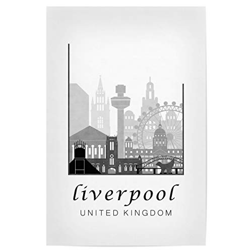 artboxONE Poster 30x20 cm Städte Liverpool Black & White Skyline - Bild Liverpool England Liverpool von artboxONE