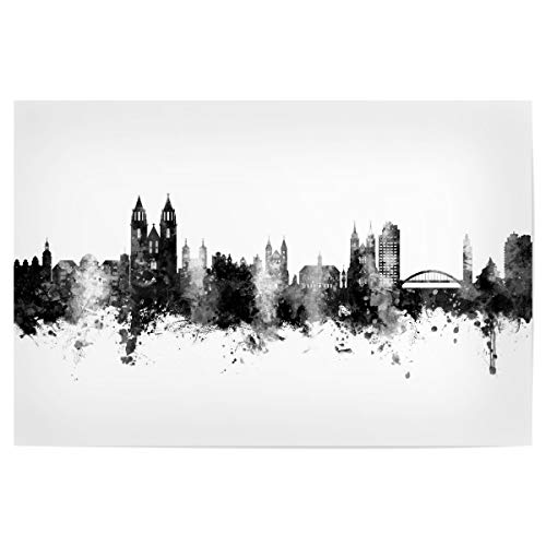 artboxONE Poster 30x20 cm Städte Magdeburg Germany Skyline Black - Bild magdeburg Cityscape Deutschland von artboxONE