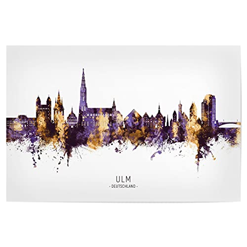 artboxONE Poster 30x20 cm Städte ULM Germany Skyline PurpleGold - Bild ULM Cityscape Deutschland von artboxONE
