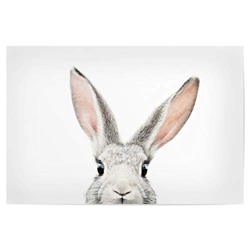 artboxONE Poster 30x20 cm Für Kinder Peeking Bunny hochwertiger Design Kunstdruck - Bild hase hase Kaninchen von artboxONE