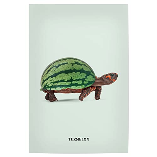 artboxONE Poster 30x20 cm Tiere Turmelon hochwertiger Design Kunstdruck - Bild Turtle Contemporary Art Food von artboxONE