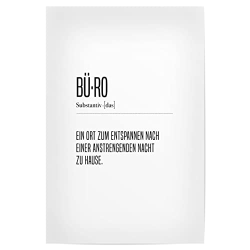 artboxONE Poster 30x20 cm Typografie Bü-ro hochwertiger Design Kunstdruck - Bild büro Arbeiten Arbeitsplatz von artboxONE