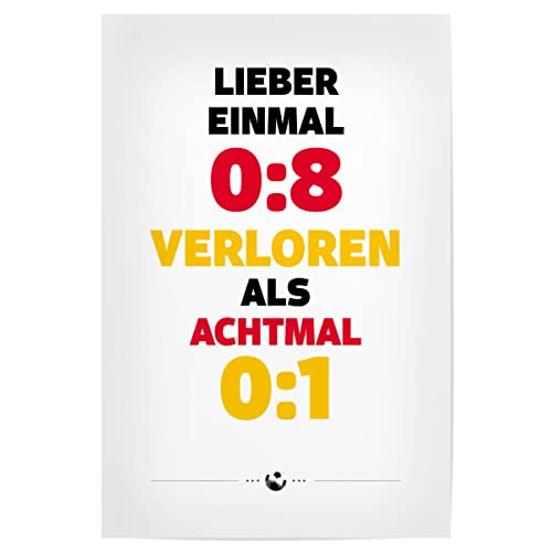 artboxONE Poster 30x20 cm Typografie Einmal Verloren hochwertiger Design Kunstdruck - Bild Lieber em Fussball von artboxONE