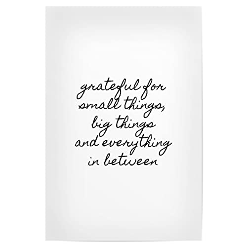 artboxONE Poster 30x20 cm Typografie Grateful hochwertiger Design Kunstdruck - Bild dankbarkeit dankbarkeit Freunde von artboxONE