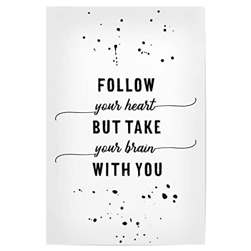 artboxONE Poster 30x20 cm Typografie Lebensmotto Follow Your Heart - Bild Spruch Spruch sprüche von artboxONE