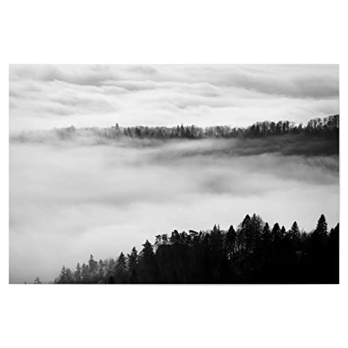 artboxONE Poster 30x20 cm Wald & Bäume Natur Fog 02" hochwertiger Design Kunstdruck - Bild Nebel Nebel Traum von artboxONE