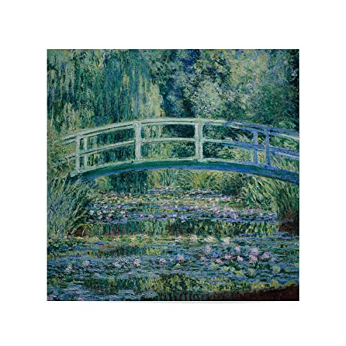 artboxONE Poster 40x40 cm Natur Seerosen und japanische Brücke - Bild Claude Monet bildende Kunst bildmaterial von artboxONE
