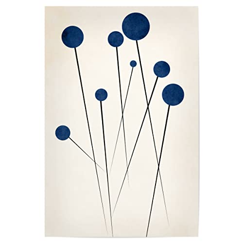 artboxONE Poster 45x30 cm Abstrakt Blue Flowers hochwertiger Design Kunstdruck - Bild Blumen abstrakt blau von artboxONE