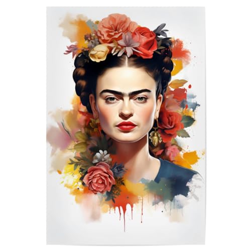 artboxONE Poster 45x30 cm Floral Wonderful Frida - Bild Bild Frida Kahlo Bild Frida Kahlo Blumen von artboxONE