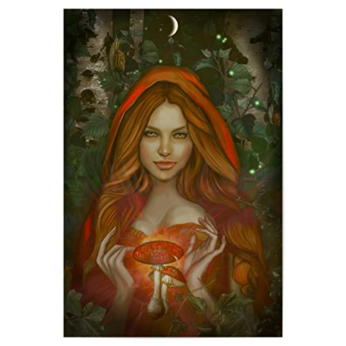 artboxONE Poster 45x30 cm Natur Amanita hochwertiger Design Kunstdruck - Bild fliegenpilz Frau Halloween von artboxONE