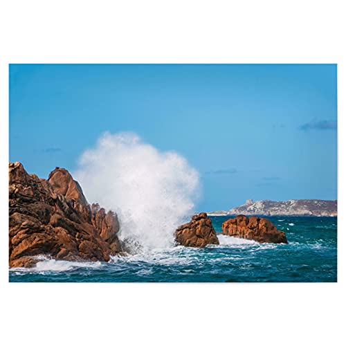 artboxONE Poster 45x30 cm Natur Atlantikküste mit Welle - Bild küste atlantischer Ozean Bretagne artboxONE Poster 45x30 cm Natur Atlantikküste mit Welle - Bild küste atlantischer Ozean Bretagne von artboxONE