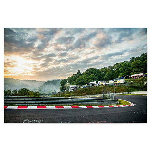 artboxONE Poster 45x30 cm Natur Erwachen der Rennstrecke - Bild nürburgring Autos Camping von artboxONE