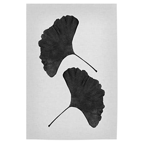 artboxONE Poster 45x30 cm Natur Ginkgo Twins Black White hochwertiger Design Kunstdruck - Bild Palme Asiatisch Asien von artboxONE