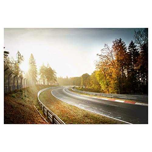 artboxONE Poster 45x30 cm Natur Guten Morgen Rennstrecke hochwertiger Design Kunstdruck - Bild Sonne car Landscape von artboxONE