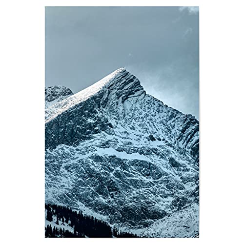 artboxONE Poster 45x30 cm Natur Massiver Berg der Deutschen Alpen - Bild berglandschaft alpspitze im Winter Bavaria von artboxONE