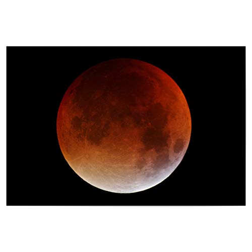 artboxONE Poster 45x30 cm Natur Mondfinsternis - Blutmond hochwertiger Design Kunstdruck - Bild Mond Blutmond Erdmond von artboxONE