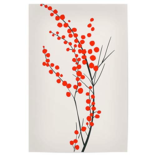 artboxONE Poster 45x30 cm Natur Wild Berries hochwertiger Design Kunstdruck - Bild Zweig Blumen floral von artboxONE