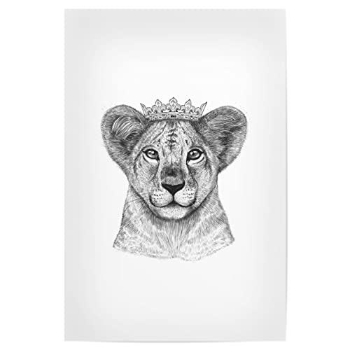 artboxONE Poster 45x30 cm Prints & Kunstdrucke Tiere The Lion Princess - Bild löwe Kind Kinder von artboxONE