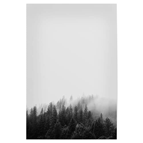 artboxONE Poster 45x30 cm Schwarz-weiß Natur Forest 2" hochwertiger Design Kunstdruck - Bild Wald Natur Nebel von artboxONE