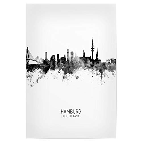 artboxONE Poster 45x30 cm Städte Hamburg Germany Skyline BW - Bild Hamburg Cityscape Deutschland von artboxONE