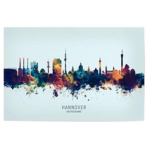 artboxONE Poster 45x30 cm Städte Hannover Skyline BlueOrange - Bild Hannover City Cityscape von artboxONE